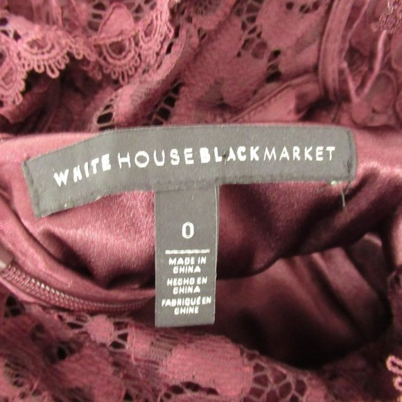 White House Black Market Dress 0 Purple Lace Ruffle - Picture 5 of 6